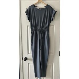 Maurices Women's Boat Neck Solid Traveler Jumpsuit BL1 Blue Gray Medium NWOT